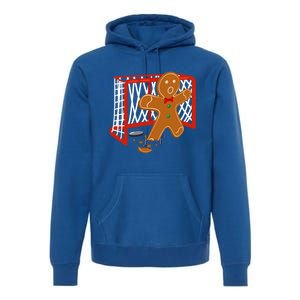 Hockey Goalie Christmas Party Gingerbread Funny Gift Premium Hoodie