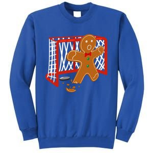 Hockey Goalie Christmas Party Gingerbread Funny Gift Tall Sweatshirt