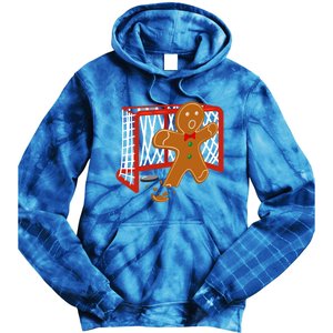 Hockey Goalie Christmas Party Gingerbread Funny Gift Tie Dye Hoodie