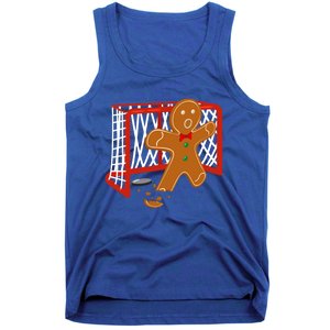 Hockey Goalie Christmas Party Gingerbread Funny Gift Tank Top