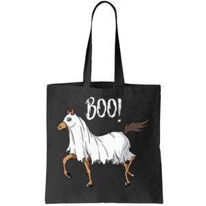 Horse Ghost Costume Funny Equestrian Horse Lover Halloween Tote Bag