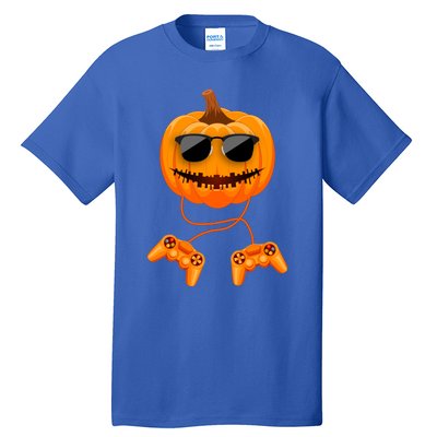 Halloween Gamer Costume Scary Pumpkin Gaming Cute Gift Tall T-Shirt