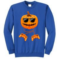 Halloween Gamer Costume Scary Pumpkin Gaming Cute Gift Tall Sweatshirt