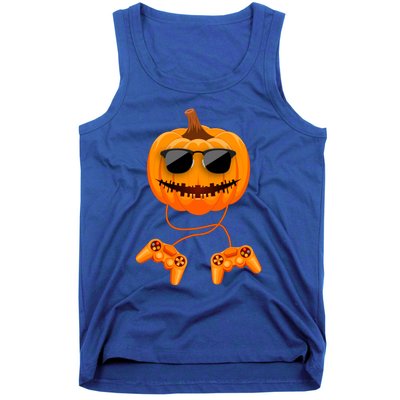 Halloween Gamer Costume Scary Pumpkin Gaming Cute Gift Tank Top