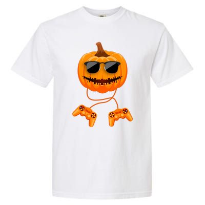 Halloween Gamer Costume Scary Pumpkin Gaming Cute Gift Garment-Dyed Heavyweight T-Shirt