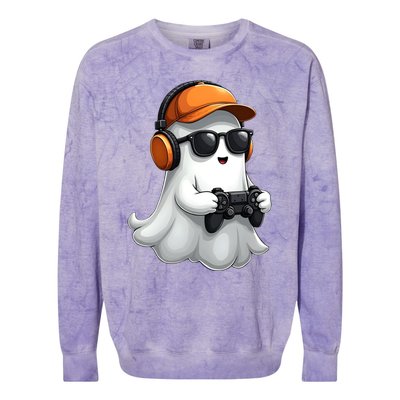 Halloween Gaming Costume Ghost Video Game Cool Gift Colorblast Crewneck Sweatshirt