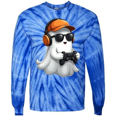 Halloween Gaming Costume Ghost Video Game Cool Gift Tie-Dye Long Sleeve Shirt