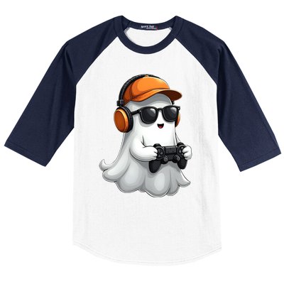 Halloween Gaming Costume Ghost Video Game Cool Gift Baseball Sleeve Shirt