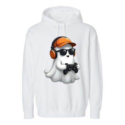 Halloween Gaming Costume Ghost Video Game Cool Gift Garment-Dyed Fleece Hoodie