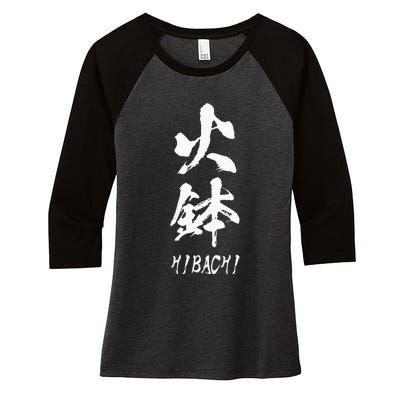 Hibachi Grill Chef Costume Japanese Food Steakhouse Women's Tri-Blend 3/4-Sleeve Raglan Shirt