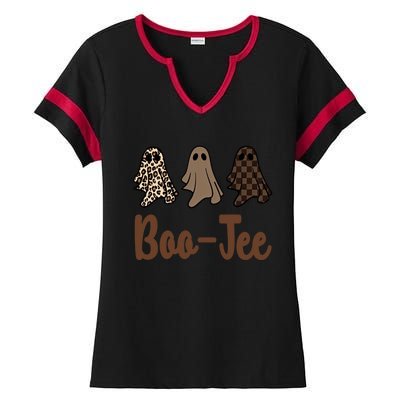 Halloween Ghost Costume Boujee Boojee Spooky Season Vibes Gift Ladies Halftime Notch Neck Tee