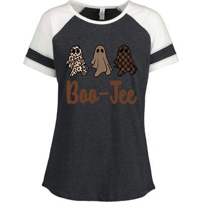 Halloween Ghost Costume Boujee Boojee Spooky Season Vibes Gift Enza Ladies Jersey Colorblock Tee