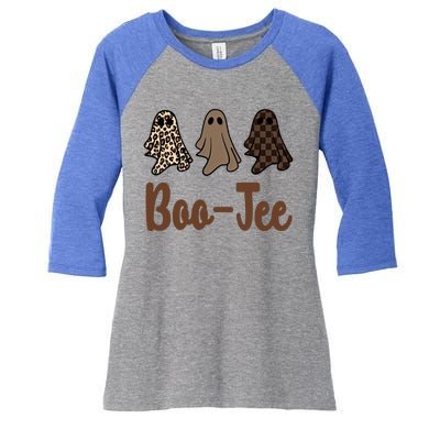 Halloween Ghost Costume Boujee Boojee Spooky Season Vibes Gift Women's Tri-Blend 3/4-Sleeve Raglan Shirt