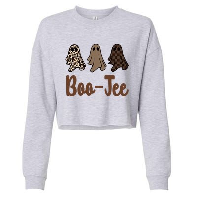 Halloween Ghost Costume Boujee Boojee Spooky Season Vibes Gift Cropped Pullover Crew