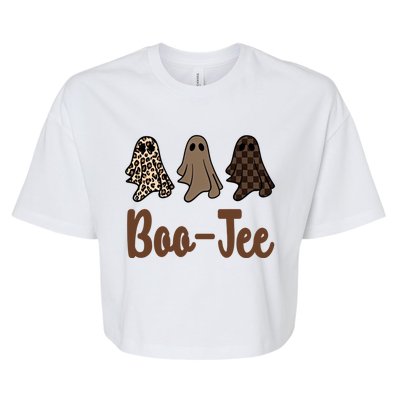 Halloween Ghost Costume Boujee Boojee Spooky Season Vibes Gift Bella+Canvas Jersey Crop Tee