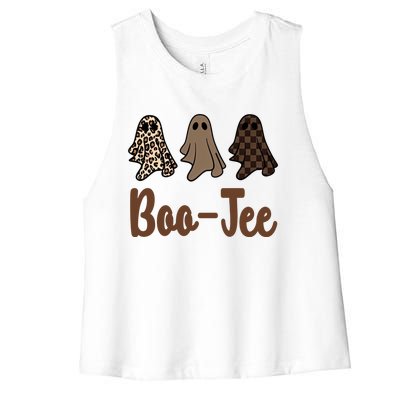 Halloween Ghost Costume Boujee Boojee Spooky Season Vibes Gift Women's Racerback Cropped Tank