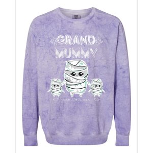 Halloween Grandma Costume Cute Grand Mummy Funny Grandmother Meaningful Gift Colorblast Crewneck Sweatshirt