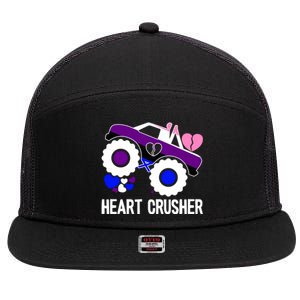 Heart Genderfluid Crusher Lgbtcool Giftq Cool Bi Pride Flag Color Gift 7 Panel Mesh Trucker Snapback Hat