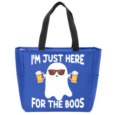 Halloween Ghost Costumes Im Just Here For The Boos Beer Cool Gift Zip Tote Bag