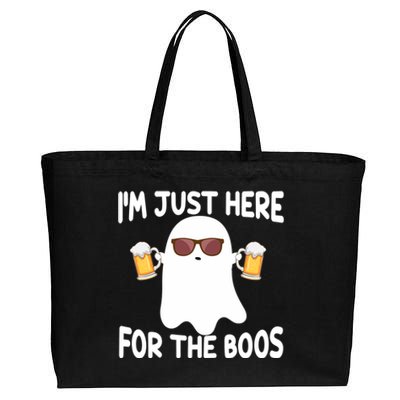 Halloween Ghost Costumes Im Just Here For The Boos Beer Cool Gift Cotton Canvas Jumbo Tote