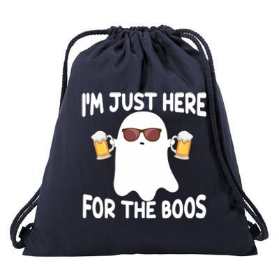 Halloween Ghost Costumes Im Just Here For The Boos Beer Cool Gift Drawstring Bag