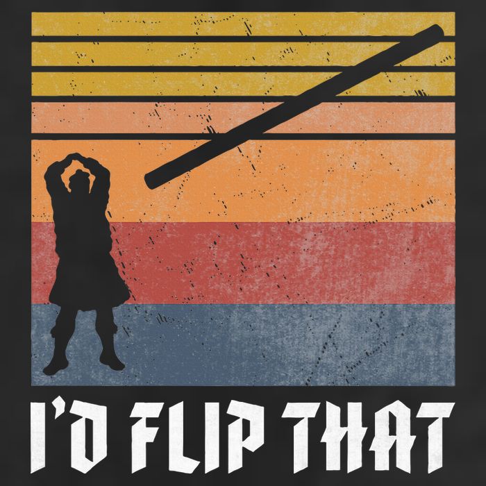 Highland Games Caber Toss Heavy Athlete Gifts Scottish Kilt 7 Panel Mesh Trucker Snapback Hat