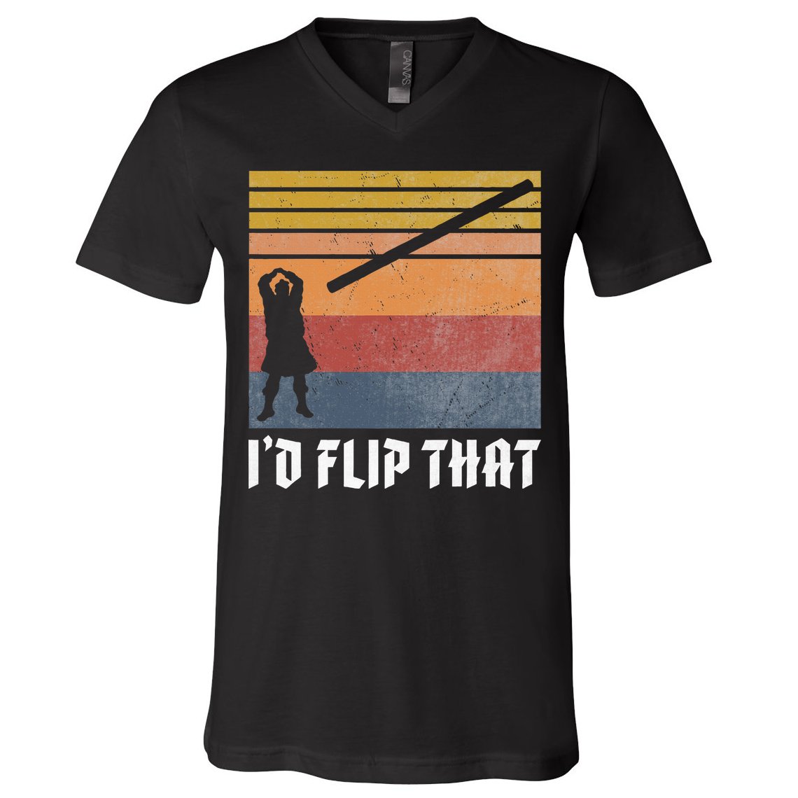 Highland Games Caber Toss Heavy Athlete Gifts Scottish Kilt V-Neck T-Shirt