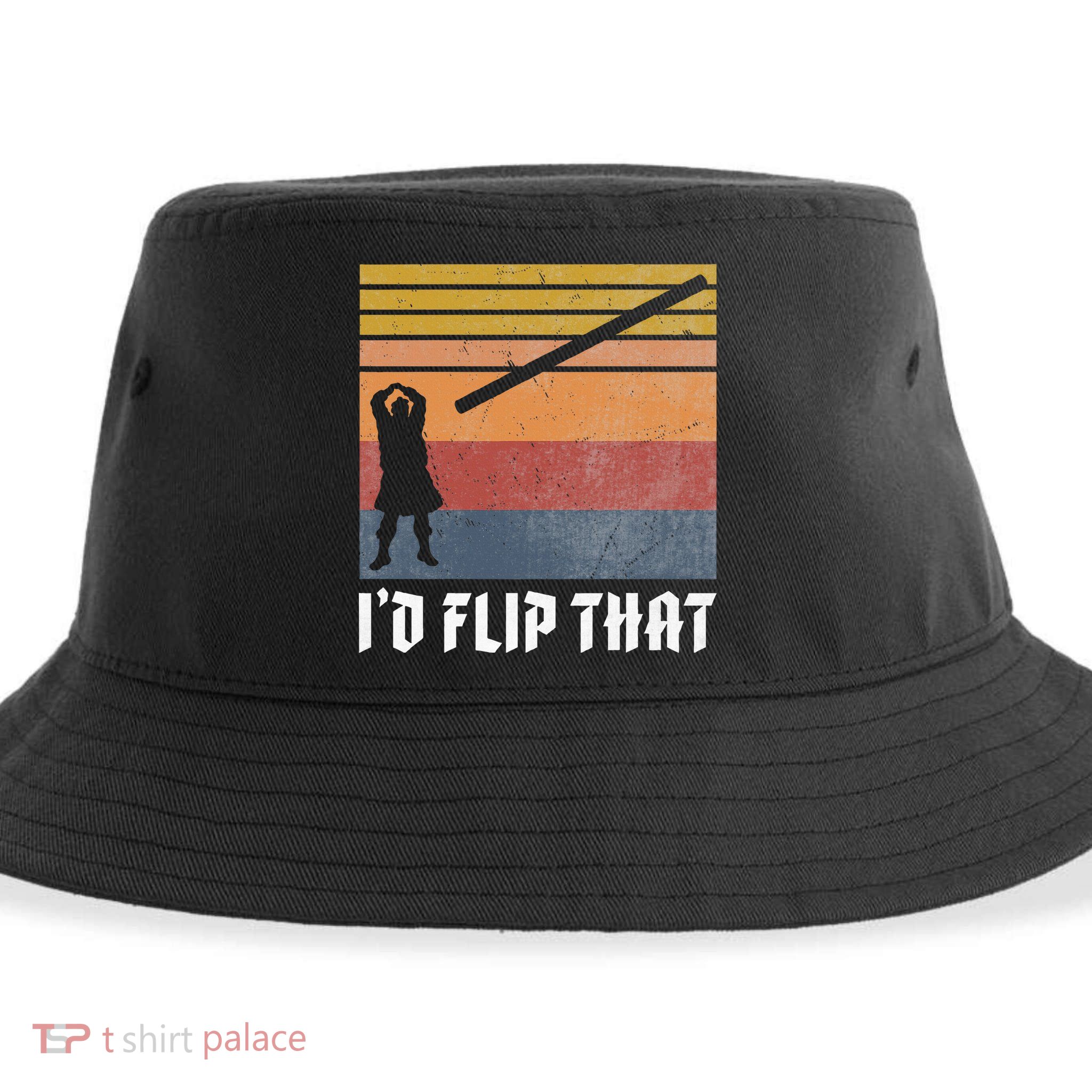 Highland Games Caber Toss Heavy Athlete Gifts Scottish Kilt Sustainable Bucket Hat