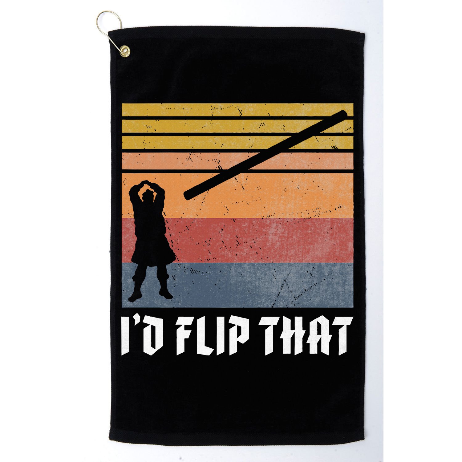 Highland Games Caber Toss Heavy Athlete Gifts Scottish Kilt Golf Towel
