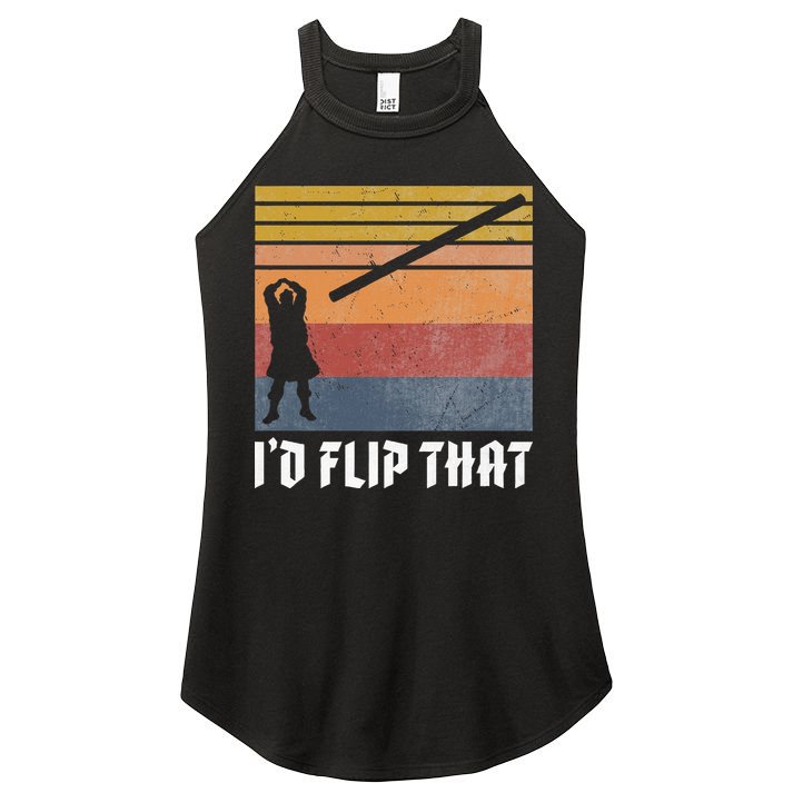 Highland Games Caber Toss Heavy Athlete Gifts Scottish Kilt Women's Perfect Tri Rocker Tank