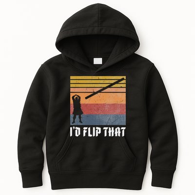 Highland Games Caber Toss Heavy Athlete Gifts Scottish Kilt Kids Hoodie