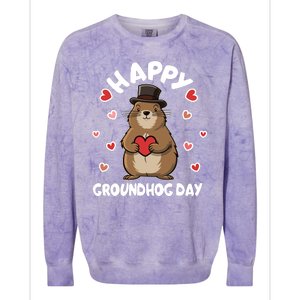 Happy Groundhog Day Punxsutawney Phil Colorblast Crewneck Sweatshirt