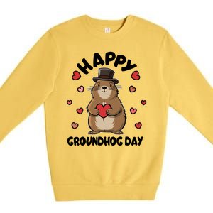 Happy Groundhog Day Punxsutawney Phil Premium Crewneck Sweatshirt