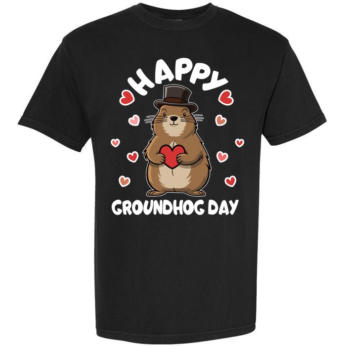 Happy Groundhog Day Punxsutawney Phil Garment-Dyed Heavyweight T-Shirt
