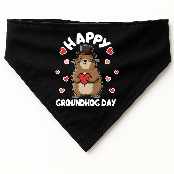 Happy Groundhog Day Punxsutawney Phil USA-Made Doggie Bandana