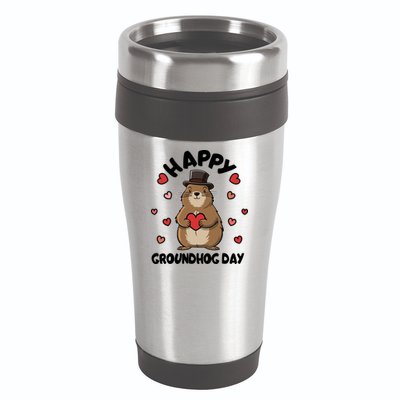 Happy Groundhog Day Punxsutawney Phil 16oz Travel Tumbler