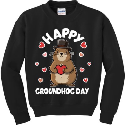 Happy Groundhog Day Punxsutawney Phil Kids Sweatshirt