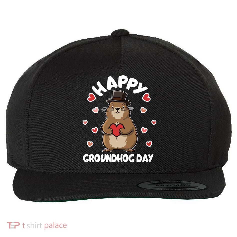 Happy Groundhog Day Punxsutawney Phil Wool Snapback Cap