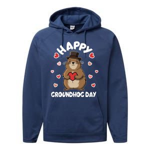 Happy Groundhog Day Punxsutawney Phil Performance Fleece Hoodie