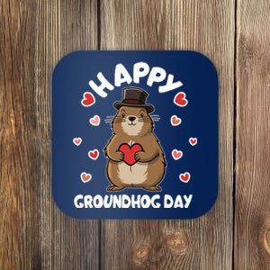 Happy Groundhog Day Punxsutawney Phil Coaster