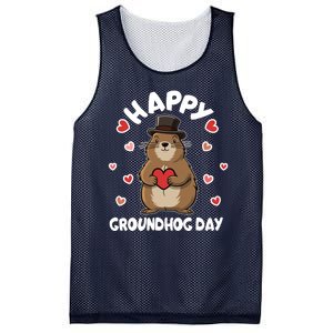 Happy Groundhog Day Punxsutawney Phil Mesh Reversible Basketball Jersey Tank