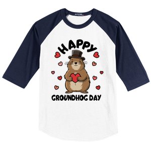 Happy Groundhog Day Punxsutawney Phil Baseball Sleeve Shirt