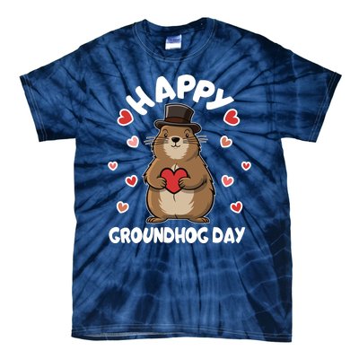 Happy Groundhog Day Punxsutawney Phil Tie-Dye T-Shirt