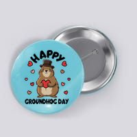 Happy Groundhog Day Punxsutawney Phil Button