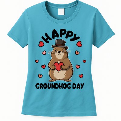 Happy Groundhog Day Punxsutawney Phil Womens T-Shirt