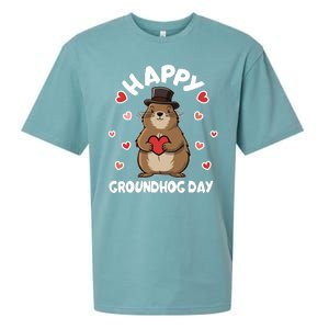 Happy Groundhog Day Punxsutawney Phil Sueded Cloud Jersey T-Shirt