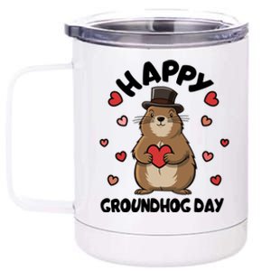 Happy Groundhog Day Punxsutawney Phil 12 oz Stainless Steel Tumbler Cup