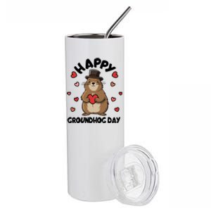 Happy Groundhog Day Punxsutawney Phil Stainless Steel Tumbler