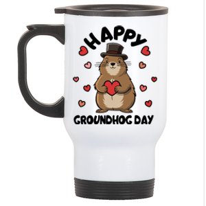 Happy Groundhog Day Punxsutawney Phil Stainless Steel Travel Mug