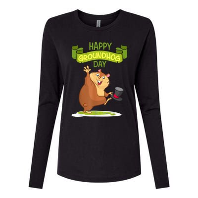 Happy Groundhog Day Funny Groundhog Day Womens Cotton Relaxed Long Sleeve T-Shirt